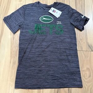 Nike NFL New York Jets T-Shirt Mens Gray‎ Green Athletic Team Apparel